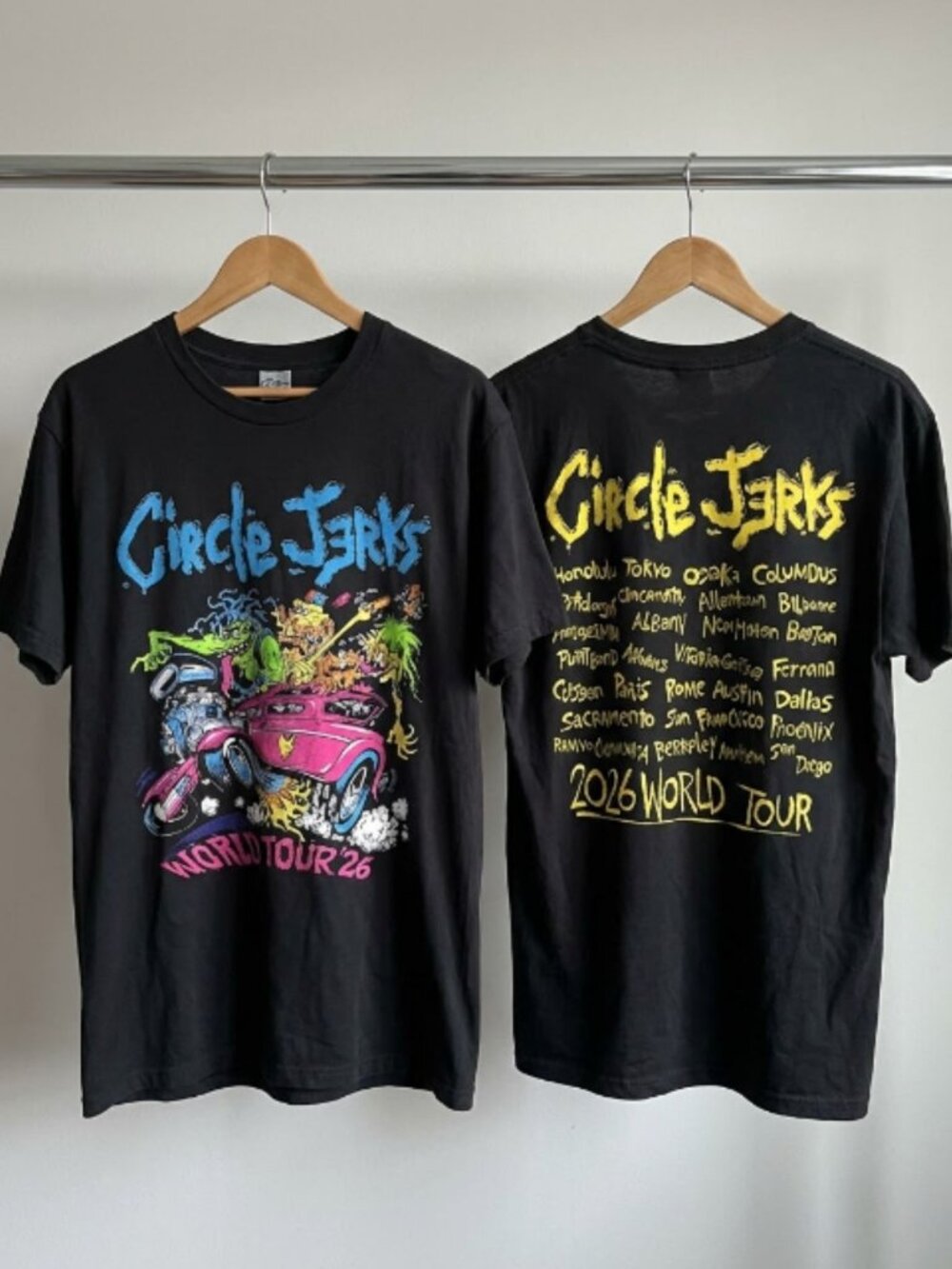 Circle Jerks 2026 World Tour Hot Rod T-Shirt Reprint